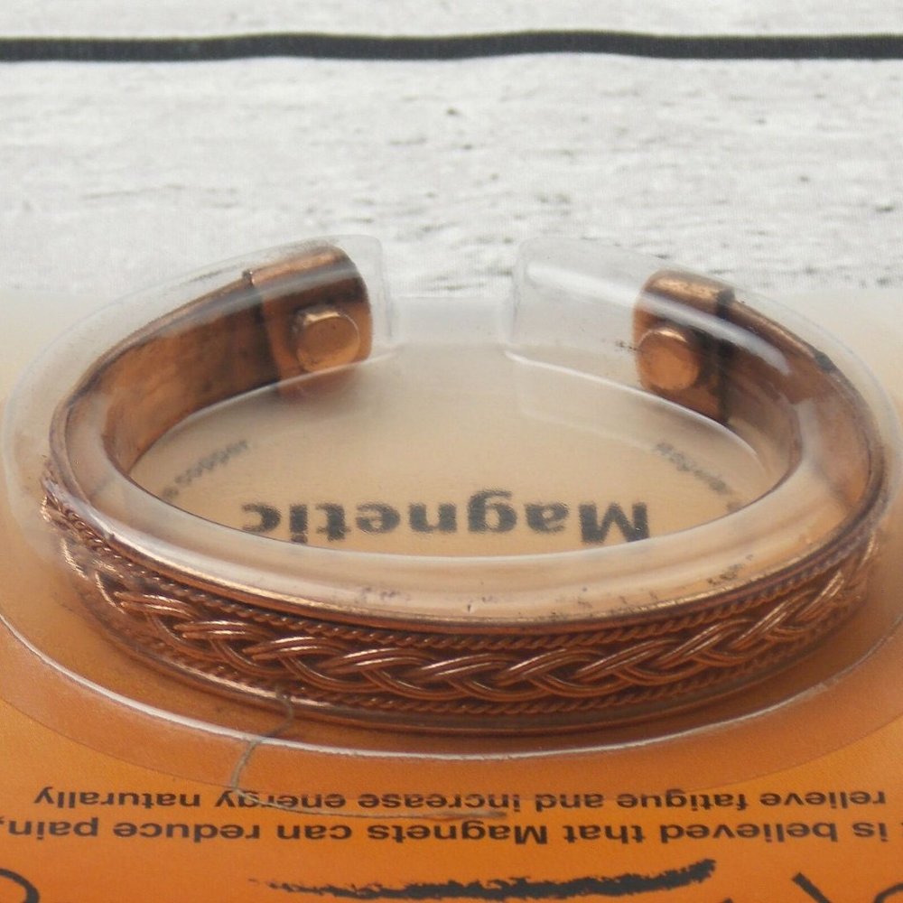 Magnetic Copper Bracelet Adjustable Cuff One Size Reduce Pain Fatigue Mens Women